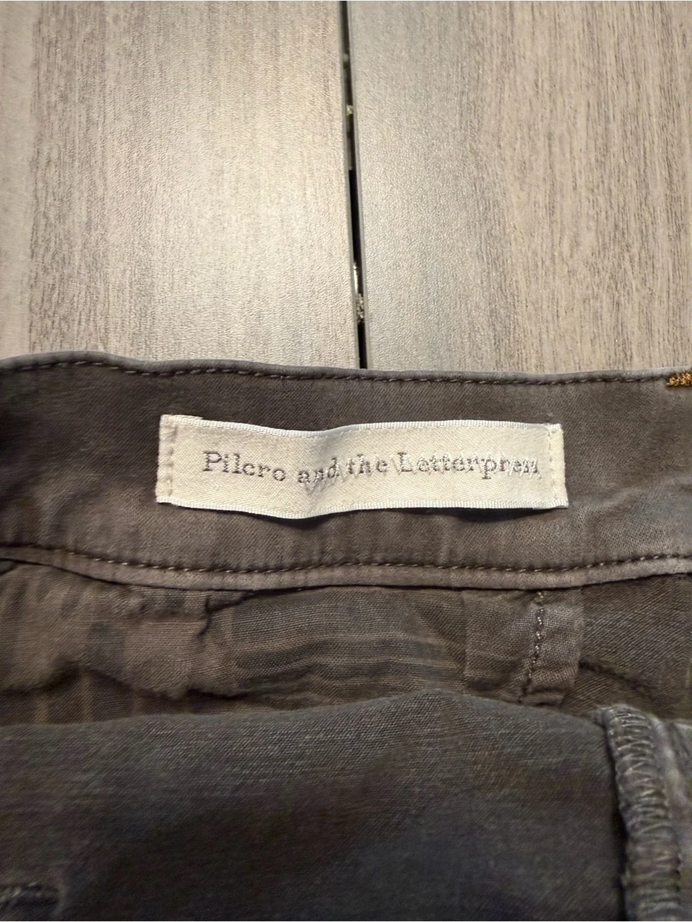 Pilcro Washed Olive Utility Skirt